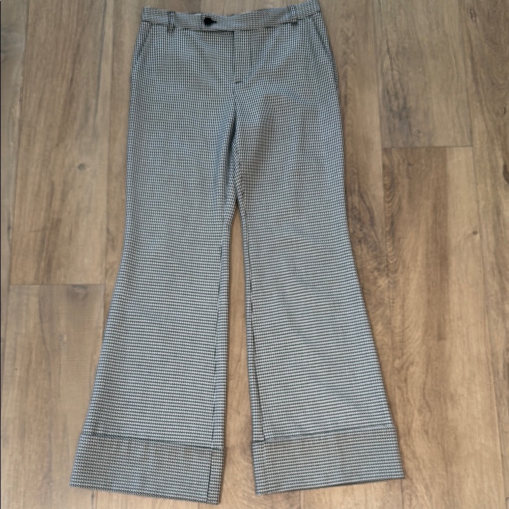 Anthropologie Maeve Mid-Waist Houndstooth Dress Pants
